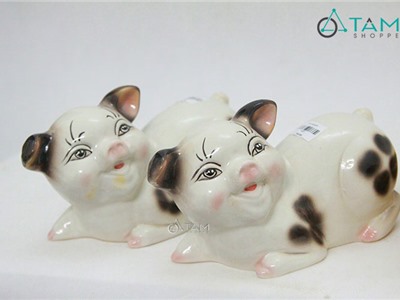 Tượng heo gốm Đông Hồ điệu đà TCV-HEO-01